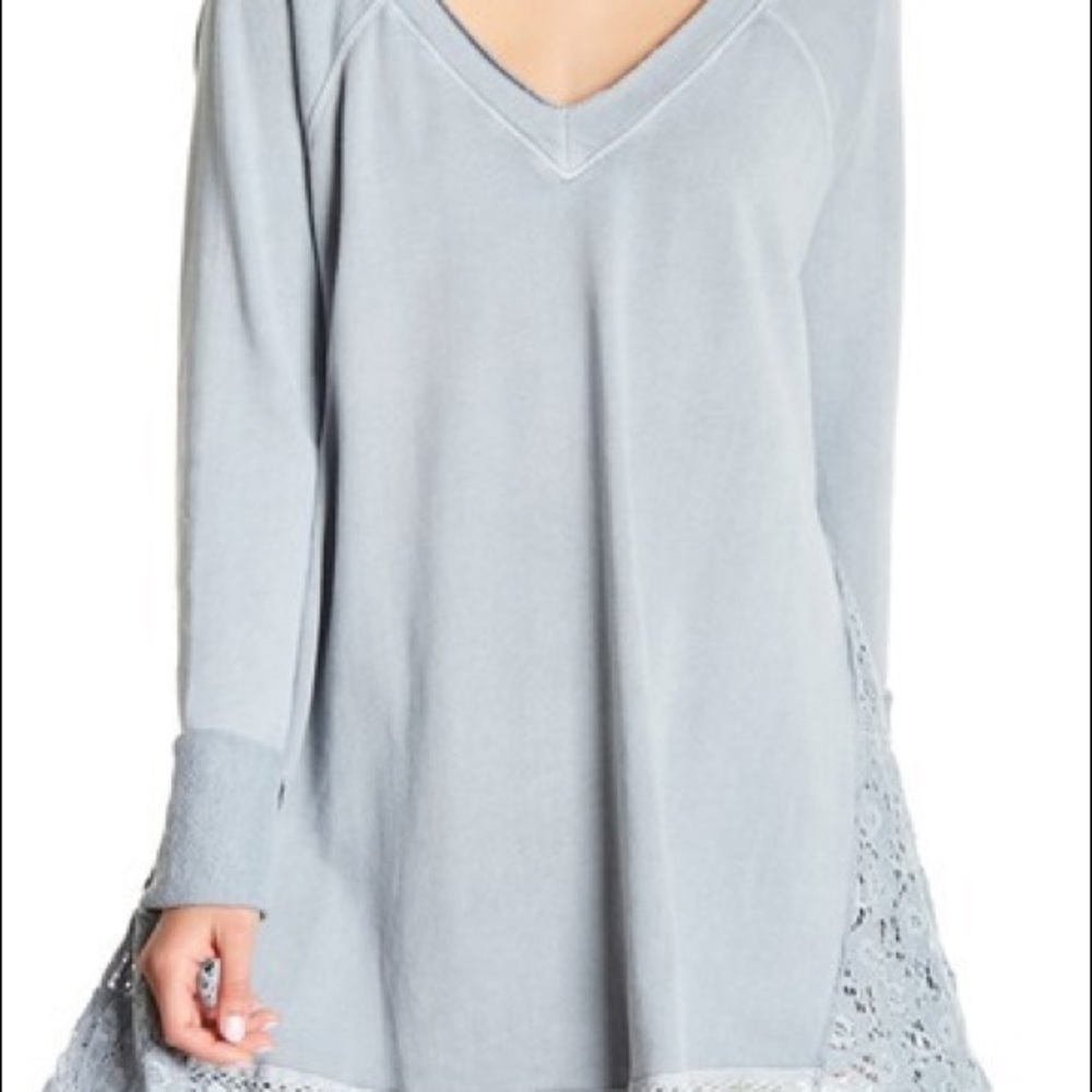 Free People Tunic No Frills Lace Asymmetrical SZ M